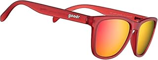 goodr Phoenix At A Bloody Mary Bar Polarized Sunglasses for Men & Women, Medium Sized (OG), Dark Red Translucent Frames with Rose Mirrored Reflective Lens, UV400 Protection, No Slip, No Bounce, Red,