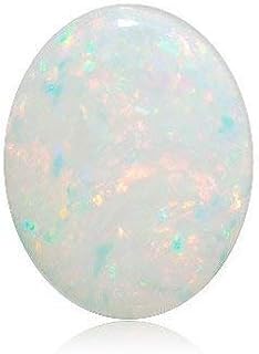 GEMSJEWELS 9.25 Ratti Opal Stone Certified Natural Astralian White Oval Shape Super Quality Astrological Opal Loose Gemstone for Men's and Women's, free size, Natural Australian Fire Opal Loose, free