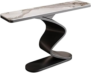 Console Tables طاولة كونسول من الرخام الصناعي، طاولة مدخل حديثة، طاولة مدخل فريدة من نوعها، طاولة خلف الأريكة، طاولة مميزة لغرفة المعيشة، المدخل Entryway Table(أسود,كبير)