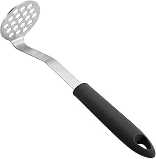 CKJXCVB Masher Stainless Steel Potato Masher MultiPurpose Fruit Vegetable Manual Mud Pressure Machine Food Crusher Kitchen Cooking Utensils(Black)