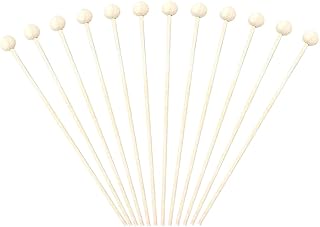 FSSTUD 60 Pieces 6 Inch Rock Candy Sticks Wooden Stirrers Wooden Cake Pop Sticks Drink Stirring Sticks Appetizer Skewer Sticks with Ball