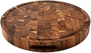 Acacia Wood Cutting Boards End Grain Wooden Rolling Plate Butcher Block Meat Vegetables Thick Round Chopping Boards Simple，