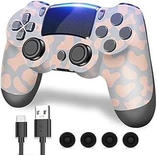 falafaso Joystick P4, Wireless P4 Controller for Play4,Pro,PC,Slim, P4 Pro Console with 3.5mm and Audio Jack, P4 Remote Control with D-pad and Six-Axis Motion Sensor (Grey)