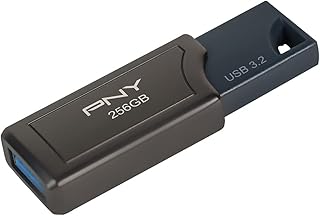 PNY ذاكرة فلاش برو اليت V2 USB 3.2 الجيل الثاني سعة 256 جيجابايت - 600 ميجابايت/ثانية، رمادي داكن، من بي ان واي، سعة 256.0 GB