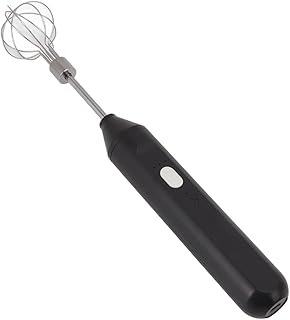 Electric Hand Mixer Three Speeds Battery Powered Handheld Milk Frother Baking (Black)