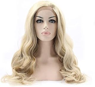 Wigs Long Wave Cosplay Wig Hand Hook lace Wig Chemical Fiber Front lace Head Dark Brown mid-Length Matte Long Curly Hair