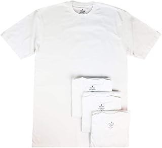 Menâ€™s Tall/Extra Tall 100% Heavy Weight Cotton Crew Neck Undershirt, White, Short Sleeve, 4 Pack (Extra Large Extra Tall (XLXT))