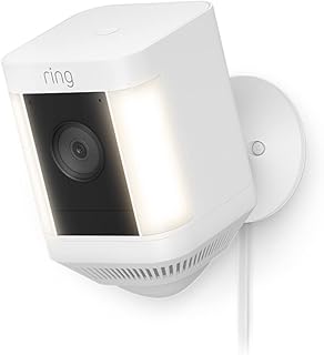 كاميرا Ring Spotlight Cam Plus بالبطارية من امازون| كاميرا مراقبة خارجية لاسلكية بفيديو فائق الجودة 1080 بيكسل، التحدث باتجاهين، LED، صافرة إنذار، بديل لنظام CCTV |تجربة مجانية 30 يوماَ من Ring Home