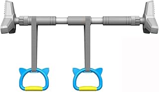 قضيب تمارين العقلة قابل للحمل، قضيب افقي للياقة البدنية يثبت على الحائط بدون براغي مع حلقات، معدات رياضية للبالغين والاطفال (اللون: رمادي-A، المقاس: 69-92 سم)