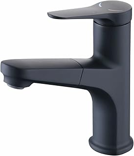 Basin Mixer Kitchen Tap with Pull Out Spray Bathroom Sink Mixer Tap Single Lever Basin Mixer Taps Basin Mixer with Shower Chrome,Black