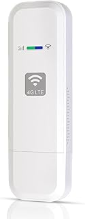 دونجل مودم واي فاي اتصال ازوني مع USB 4G LTE - نقطة انترنت لاجهزة الكمبيوتر المكتبية واللابتوب والكمبيوتر راوتر لاسلكي صغير للسيارة فتحة شريحة للاتصال اثناء التنقل نطاق مزدوج ثنائي النطاق، ابيض