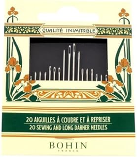 بوهين فرنسا - مجموعة إبرة خياطة عتيقة من الفولاذ المطلي بالنيكل من بوهين France - 20 إبرة