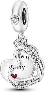 Safety Chain Lucky Family Tree Moon Star Birthday Mum Cat Charm Bead Pendant 925 Sterling Silver Compatible With Pandora Charm Moments Bracelet