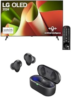 LG 65 Inch 4K OLED WebOS 24 Dolby ATMOS HDR 10 Smart TV,α8 AI Sound Pro (Virtual 9.1.2 Up-mix), Magic Remote included B4 OLED65B46LA + Black LG TONE T90S True Wireless Bluetooth Earbuds