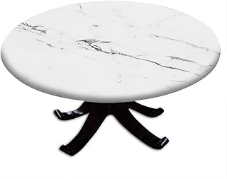 Marble Round Table Cloth, Marble Style Texture, for Dining Tables, Buffet Parties and Camping, Fit for 28" Table