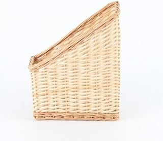 JLKIMZVO Wicker Magazine Holder, Hand Woven Magazine Rack, Wicker Magazine File Holder, Wicker Storage Basket for Office, Bathroom, Home Decor, 1 Pack