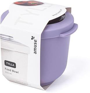 Amuse Tylla Bowl Food Storage Containers with Lid, Salad Bowl or Snack Bowl with Lid, 500 ml, Lavender