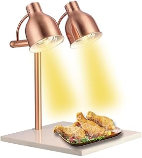 Free Standing Food Warming Lamp, Food Heat Lamp, 360° Bend Buffet Food Warmer with 500W Bulb, Independent Control Switch, Height Adjustable Food Service Heat Lamp for Bar Parties Catering Kitchen