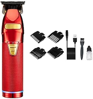 Hair Clippers Professional Hair Trimmer Electric Trimmer for Men Cordless Rechargeable Shaver Barber Hair Cutting Machine T Hair Styling(Red a)