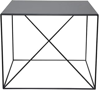 LZFhpfd Coffee Table Coffee Table Wrought Iron Square Industrial Tea Table Sofa Side Corner Coffee Side Table, Used for Office Living Room Bedroom Balcony Shelf for Home Living Room, Office