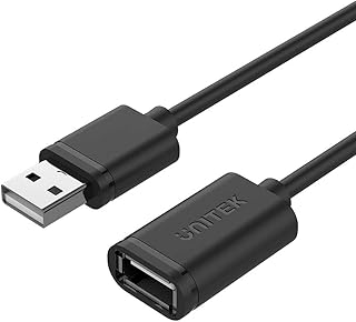 يوني تيك كيبل وصلة USB 2.0 A ذكر الى USB A انثى بطول 3 متر بلون اسود للطابعة والكيبورد وقارئ البطاقات وغيرها، موديل Y-C417GBK، يو اس بي