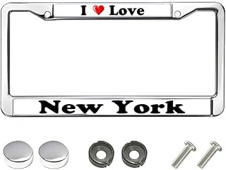 إطار لوحة ترخيص بعبارة I Love New York قابل للتخصيص لمحبي مدينة نيويورك