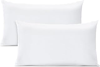 Smart Choice Soft Throw Insert Pillows (White, PACK OF 2) -filler 12" x 20" (30 x 50 cm) - Polyestar With 400g - Polycotton Cover For Bedding & Couch Pillows - Indoor Decorative Pillows