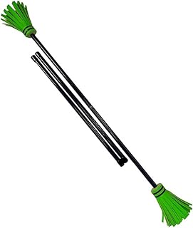 Z-STIX Juggling Flower Sticks-Devil Stick and 2 Hand Sticks, Beginner Friendly - UV Reactive Sport Line (Black Stick with UV Green Flowers)