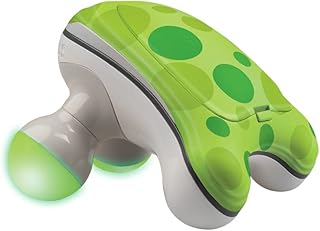 جهاز مساج صغير محمول باليد من Homedics Ribbit | تدليك بالاهتزاز ، قدم مضيئة ، يعمل بالبطارية ، ألوان متنوعة | خفيفة الوزن ، تعجن العضلات للظهر والكتفين والقدمين والساقين والرقبة، من هوميديكس