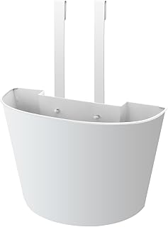 Fence Planters for PVC Fence Post Elegant Fence Hanging Planters for Outdoor Plants Metal Hanging Flower Pots for Garden Yard Home Decor,White,1 Pack