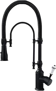 den Brass Faucet Hot&Cold Water Mixers Tap Two Ways Pull Down Sprayer Head SinkRome，Matte Black