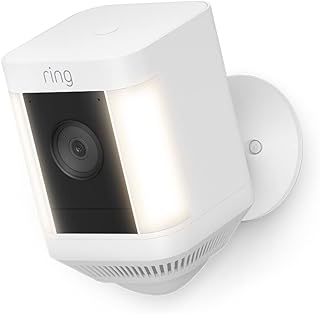 كاميرا Ring Spotlight Cam battery بالبطارية من امازون| كاميرا مراقبة خارجية بفيديو فائق الجودة 1080 بيكسل، التحدث باتجاهين، LED، صافرة إنذار، بديل لنظام CCTV |تجربة مجانية 30 يوماَ من Ring Home