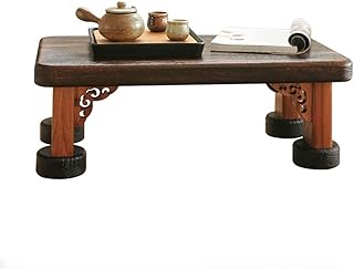 End Tables Novel Japanese Style Tatami Tea Table Coffee Table Balcony Bay Window Small Coffee Table Fine Texture Solid Wood Table (Color : Brown, Size : 68 * 35 * 21cm)