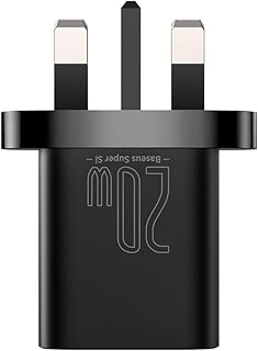 شاحن USB C من باسوس سريع سوبر سي 20 واط حائط لايفون 13/13 ميني/13 برو/13 برو ماكس/12 وجالكسي وبيكسل وايباد والمزيد أسود