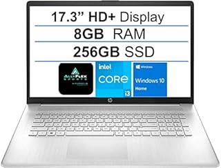 HP لابتوب فلاج شيب الاحدث 2021 بشاشة 17.3 انش HD+ ومعالج انتل i3-1115G4 الجيل 11 (حتى 4.1GHz افضل من i5-8250U) وRAM 8GB وSSD 256GB وHDMI وواي فاي وكاميرا ويب وUSB-C وويندوز 10+ اليفليكس ام بي