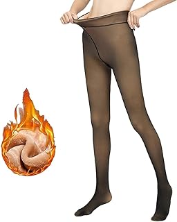 TINYAT Thermo Strumpfhose Damen Perfekt Beine Winter Thermostrumpfhosen für Damen Fleece Abnehmen Gefütterte Strumpfhose Gefälschte Durchscheinend Plüschstrümpfe Pantyhose Warme Leggings für Frauen