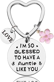 yaozeio Best Aunt Birthday Gifts for Aunts Aunt Auntie Mothers Day Gift for Aunt Auntie Aunty Keychain Gift for Aunt Thank you Gifts for Aunt Keyring Gifts for Aunt Gifts from Niece Nephew, Silver, S