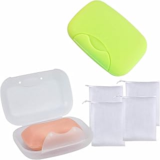 GREBIRD Travel Soap Case, 2Pcs Leakproof Soap Holder, Portable Soap Container, Soap Dish with Lid, Soap Dishes for Traveling, Camping, Outdoor, Gym, Bathroom, Travel Essentials