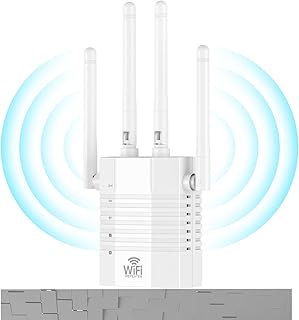 موسع نطاق واي فاي معزز اشارة يصل الى 12880 قدم مربع و105 جهاز، موسع نطاق واي فاي، موسع اشارة واي فاي للمنزل، مكرر الانترنت مع منفذ ايثرنت