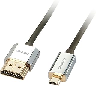 ليندي كابل كرومو رفيع عالي السرعة HDMI الى مايكرو HDMI مع ايثرنت بطول 2 متر من كرومو - اسود، لكاميرا