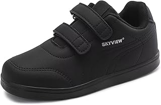 SKYVIEW Boy Girl Shoes Hook and Loop Sports Shoes Child Leather Lightweight Breathable Athletic Running Sneakers for Unisex Kids School Shoes