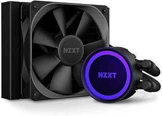 NZXT مبرد سائل لوحدة المعالجة المركزية RL-KR120-B1 من كراكين - هادئ وفعال - تشغيل - حلقة LED RGB - مروحة تبريد اير بي 120 ملم متضمنة اسود ان زد اكس تي 4-Pin