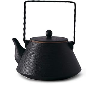 AAKYDH Black Pottery Teapot, Open Fire Compatible with Cooking Teapot, Tea Kettle 1.5L teapot