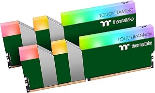 ثيرمال تيك ذاكرة DDR4 RGB DDR4 3600MHz 16GB (8GB ×2) 16.8 مليون لون RGB اليكسا/ريزر كروما/5 فولت من تورام - اخضر ريسينج (RG28D408GX2-3600C18A)