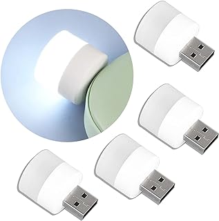 مجموعة مصابيح ليلية USB مصباح LED صغيرة قابس كهربائي ابيض دافئ صغير الحجم مثالي لغرفة النوم الحمام الحضانة الرواق المطبخ والسيارة 4