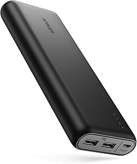 باور بانك كور بقدرة 20100mAh من انكر - شاحن محمول ذو سعة عالية جدا بناتج 4.8 امبير وتقنية اي كيو، بطارية احتياطية خارجية للايفون والايباد وسامسونج جالكسي والمزيد (اسود)