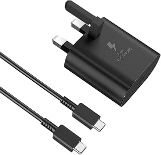 شاحن فائق السرعة 45 واط لجالكسي - كيبل USB C بطول 5 قدم لاندرويد خصيصًا S24 S23 S22 S21 سلسلة A53 A72 A51 A52 لجميع الاجهزة بمنفذ نوع كابل مع