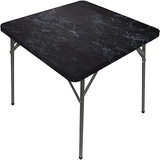 Marble Square Table Cove, Marble Style Texture, Elastic Edge, Suitable for Catering and Kitchen, Fit for 55"x55" Square Table