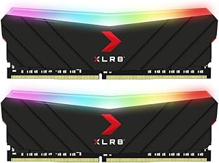 ذاكرة RAM DDR 4 للكمبيوتر المكتبي من بي ان واي بسعة 16GB 2 × 8GB ايبيك-اكس قيمنق XLR8 اضاءة بالفضاء اللوني RGB DDR4 3200MHz RAM- MD16GK2D4320016XRGB