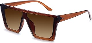 STORYCOAST Oversized Square Sunglasses for Women Men Fashion Siamese Lens Style Flat Top Shield Shades